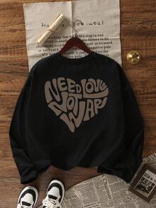 2025 Autumn New Fashion Casual Loose Long T-Shirt Women, Letter Print Long Sleeve Tops, Street Korean Style