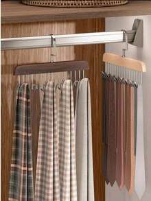 1/2 Set Of Multi-Functional Hanging Rack For Everyday Wardrobe Organization - Invisible Clothes Drying Rack For Underwear, Bras, Camisoles And Lingerie - Space-Saving, Compact Organizer For Bathroom, Laundry Room, Dorm, Closet - Easy Mount, Breathable Air-Drying Design, Durable Lightweight Steel - Rust-Resistant, No-Drill Installation With Removable Hooks, Slim Profile, Keeps Delicate Fabrics Airy And Fresh, Ideal For Travel Or Small Living Spaces, Perfect Gift For Student Rooms And Shared Closets, Fits Various Garment Sizes Without Deformation - Brown - View 5