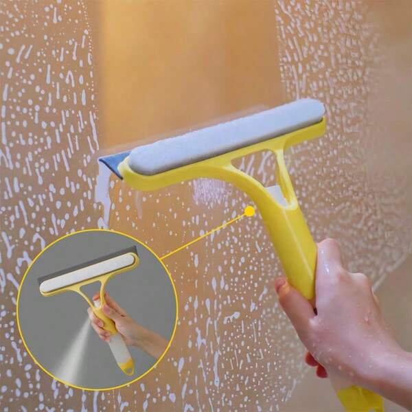 Household Multi-Function Glass Cleaning Mirror With Watering Can 3-In-1 Glass Scraper Window Scraper