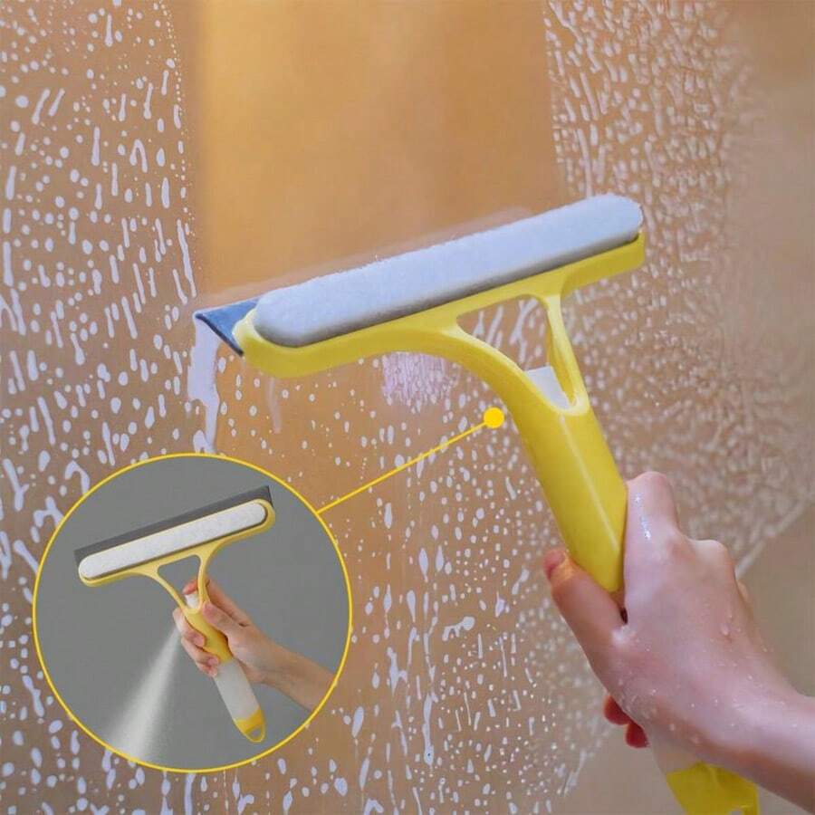 Household Multi-Function Glass Cleaning Mirror With Watering Can 3-In-1 Glass Scraper Window Scraper