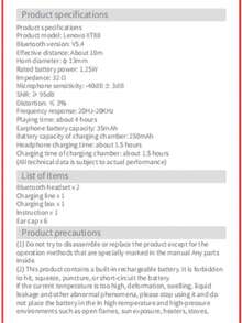 Lenovo ThinkPlus XT88 Wireless Earbuds – ANC Noise-Proof, 250mAh Charging Case, 40H Battery, Deep Bass, Clear Calls, Touch Control, Lightweight Comfort For Workout/Travel