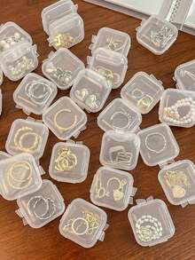 2pcs/3pcs/5pcs/10pcs/20pcs/30pcs Transparent Small Storage Box, Travel Portable Earplug Pill Jewelry Ring Necklace Dust-Proof Multi-Function Box Autumn University Essentials Travel Essentials For Holiday Vacation Travel Bag For Women Jewelry Organizer Jewellery Box For Women