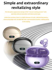 New Senyang True Wireless Clip-On Sports Headset Music Hanging Bluetooth Earpods Video Comfortable TWS HIFI Dolby Bass Stereo HD Calling Earphones Adapted For Android For Iphone Cellphone Gaming Earpieces Couples Business Smart Headphones - J86 - 查看 2