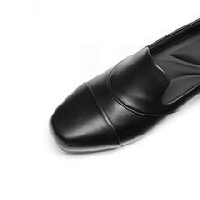 Women Simple Flats Loafers Slip-On Casual Office Business Dress PU Loafers Shoes Arch Support For Teachers Office Staff - 黑色 - 查看 9