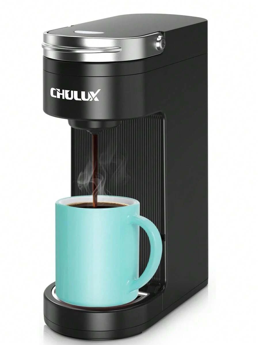 Ultra-Thin Single Cup Coffee Maker, Compatible With K-Cups, Mini Travel Single Cup Coffee Machine, Suitable For Home, Office Desk, Kitchen And Bedroom, Also Fits Travel Mugs
