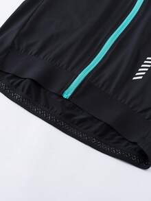 HISERWA 男士夏季骑行服短袖透气凉爽自行车服高弹力山地公路骑行服黑色 - 黑色 - 查看 10