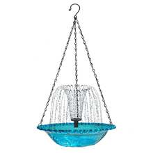 Hummingbird Bath Fountain,Outdoor Garden Hanging Hummingbird Feeders Bir,Hummingbird Fountain Bird Bath Solar /For Bird Bath Drinking (Blue)