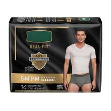 Real Fit Incontinence Underwear Men, Adult Diapers, S/,, 14 Count