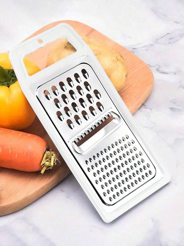 1 pieza de acero inoxidable multifuncional rallador de verduras, rallador de verduras, rallador de frutas, verduras, rallador de zanahoria de mano, adecuado para patatas, pepinos, queso, zanahorias, calabacines y otras verduras y frutas trituradora, ensalada, trituradora de fideos, trituradora de verduras de mano, adecuado para cocina, reunión de fiesta, buen ayudante de cocina,