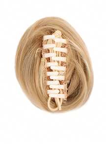 Synthetic Hair Bun For Women, Claw Clip Hairpiece With High-Temperature Fiber, Fluffy & Natural Slouchy Bun Maker, Straight Hair Scrunchie Fall Fashion Women Hair Clip Autumn Hair Accessories Elegant Hair Claw Hair Clutch Clips For Hair Winter For Vacation Outfits Woman