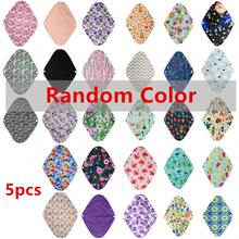 5Pcs Sanitary Pad Reusable Washable Cloth Menstrual Pads Panty Liners Reusable Menstrual Pads Bamboo Charcoal Menstrual Heavy Incontinence Pads |Sanitary Pads Random Color