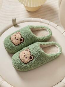 Lindas y cálidas pantuflas de felpa antideslizantes para adolescentes, niños y niñas, pantuflas para interiores, otoño/invierno