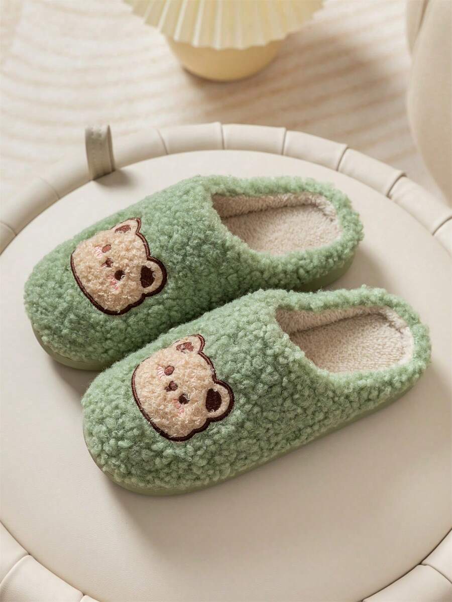 Lindas y cálidas pantuflas de felpa antideslizantes para adolescentes, niños y niñas, pantuflas para interiores, otoño/invierno