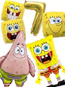 SPONGEBOB Spongebob SquarePants Themed Party! 0-9 Birthday Numbers, Customize Your Exclusive Birthday Or Anniversary, Decoration, Christmas, Valentine's Day, Carnival, Easter And Other Theme Festival On-Site Decoration Home Decor Christmas Decorations Room Decor