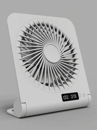 GICOOK Ventilador de escritorio portátil USB de 1800mAh, con 3 ajustes de velocidad y pantalla de temporizador, motor sin escobillas, ventilador de enfriamiento mini plegable alimentado por USB, ventilador de escritorio silencioso y giratorio para el hogar, la oficina, el dormitorio, la sala, interior/exterior, regalo de verano