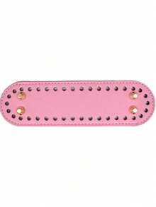 Base de bolso de material de PU, accesorios DIY, acolchado de fondo de bolso en forma ovalada, fondo de bolso perforado, fondo de bolso tejido para bolso bandolera, 7 * 3,1 pulgadas, adecuado para base de accesorios de bolso DIY, uso diario para niños y niñas, compacto y portátil para ir y venir