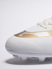 男士足球鞋，高帮室内/室外运动鞋，轻便训练足球鞋，FG/AG - 白色 - 查看 4