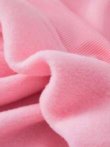 Young Girl Christmas Tree & Bell Double-Sided Print Thermal Lined Crew Neck Sweatshirt, Casual Autumn/Winter