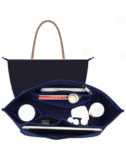 Wkładka do torby Le Tote Bag, filcowa torba z wieloma kieszeniami, przenośna wkładka podróżna, z zamkiem błyskawicznym, odpowiednia na jesień/zimę