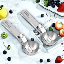 1pc Personalized Ice Cream Scoop - Customized Engraved Spoon And Melon Baller, Perfect Gift For Her, Women, Mom, Kids, Boyfriend Or Home Kitchen - Silver-new - View 2