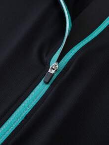 HISERWA 男士夏季骑行服短袖透气凉爽自行车服高弹力山地公路骑行服黑色 - 黑色 - 查看 5