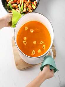 2pcs Mini Oven Gloves Silicone Heat Resistant Cooking Gloves, Heat Insulation Pads, Heat Resistant Gloves, Insulation Pads, Microwave Oven Baking Handle Clips, Suitable For Kitchen Cooking And Baking - Multicolor - View 6