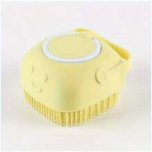 Silicone Pet Shampoo Brush With Built-In Dispenser - Gentle Massage Bath Comb For Dogs & Cats, No Batteries Required - Yellow - View 8