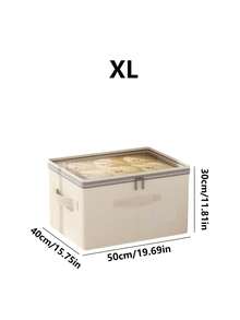 1pc Dustproof Cotton And Linen Clothes Storage Box With Cover, Thickened Washable Clothes Storage Box, Dormitory Wardrobe, Pants Storage Basket - Multicolor - View 13