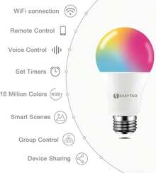 Foco Led E27 Inteligente 9W RGB 2.4Ghz APP Voz Alexa  4Unid - 2 Unidad (Conexión WiFi) - Ver 4