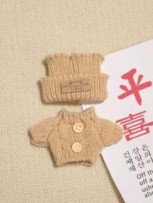 1 件套服装 - 派对连衣裙搭配心形毛衣和熊标志帽子，非常适合返校季、娃娃衣橱更新， - 彩色 - 查看 24