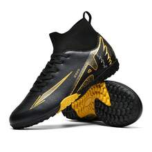 足球鞋男款超轻Society Match运动鞋男童场地TF/FG防滑足球鞋运动原装足球鞋 - 黑色 - 查看 3