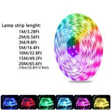 1pc 1-20M LED Strip Light, Bluetooth Smart App Control Music Sync Color Changing, RGB LED Strip With Remote, 44-Key Remote And App Controlled Smart LED Light Strips, RGB Color Changing Music Sync LED Rope Lights, Bedroom Smart Rope Lights, Suitable For Bedroom, Room, Home Decor, Party Holiday LED Lights, Living Room, Christmas Party, Wedding Decoration