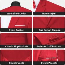 Men's 2 Piece Suit One Button Slim Fit Formal Wedding Prom Tuxedo Suits Blazer Pants With Bow Tie Set