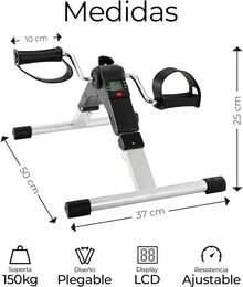 Raganet, Ejercitador de Pedal Fitness, Bicicleta Estática para Entrenamiento de Piernas plegable con Pantalla LED y Resistencia Ajustable, Uso Profesional o del Hogar, Rehabilitación y fortalecimiento - 1 - Ver 5