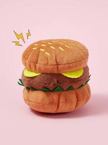 1pc Đồ chơi hình bánh hamburger vui nhộn cho chó Đồ dùng cho thú cưng Bánh hamburger chống cắn Huấn luyện tự giải trí Phát ra âm thanh - Màu Khaki - Xem 1