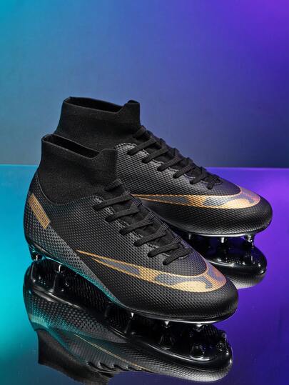 男士足球鞋，高帮室内/室外运动鞋，轻便训练足球鞋，FG/AG