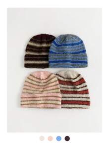 1pc Jacquard Knit Knitted Blend Warm Ear Protection Beanie Hat, Unisex Retro Streetwear Winter Ski Cap - Jacquard Rendering - View 2