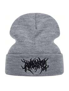 قبعة صغيرة مطرزة بندبة للرجال الكاجوال الجوتية، قبعة نسائية أنيقة للتزلج في الشارع، قبعة دافئة وعملية للطقس البارد، قبعة فضفاضة، قبعة شتوية دافئة من نوع هاراجوكو Y2K بنكية، قبعة محبوكة ناعمة