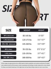 Quần tất lót nhiệt 220g, cạp cao, giả trong suốt, dày dặn, ấm áp, nhiều màu sắc trong suốt, phù hợp với mọi màu da. Có 6 kích cỡ, phù hợp với người cao lớn ở Châu Âu và Châu Mỹ. - màu đen - Xem 6