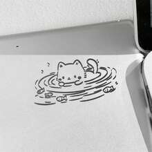 1/3PCS I'm Fine Funny Sarcastic Metal Stickers - Waterproof Glossy Paper Laptop Decals With Humorous "I'm Fine" Design, Easy Peel & Stick For DIY Tech Accessories (One-Time Use) - Silver - View 6