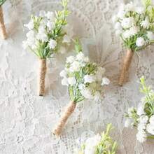 Boutonniere With Pins For Men, Groomsmen Guest Boutonniere, Artificial Flowers For Wedding Decor/Prom/Homecoming,Etc.Rose Boutonnieres For Men Wedding For Groom Groomsmen Wedding Ceremonies Anniversaries Formal Dinners Parties Proms,Home Wedding Boho Decor