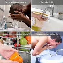 1 pieza Aireador de grifo de alta calidad, 2 modos, brazo mecánico giratorio 360°, extensión de grifo de fregadero antisalpicaduras, función de doble rociado, adecuado para cocina, baño, caravana