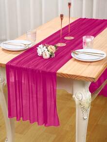 1/5 tấm vải voan mỏng màu đỏ hồng, vải rèm tự may, đa năng dùng trang trí bàn ăn tiệc cưới, sinh nhật, lễ cưới lãng mạn, khăn trải bàn, trang trí tiệc cưới ngoài trời, trang trí tiệc cô dâu. - Màu Hồng Tươi - Xem 6