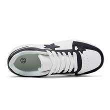 Teenagers' Roller Skates, 4-Wheel Detachable, Boys' Black & White, Multi-Functional Heelys, Ice Skates, All Season, Star Lace-Up Casual Sports Shoes