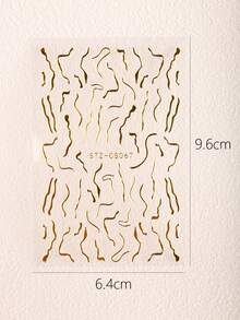 Golden Marble Line 3D Nail Sticker 2pcs Striping Tape Metallic Decals Manicure Decoration Nails Nail Supplies - Gold - View 6