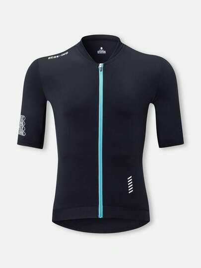 HISERWA Camiseta de ciclismo de verano para hombres de manga corta, transpirable y fresca, ropa de bicicleta de alta elasticidad, jersey de ciclismo de montaña y carretera, camiseta de ciclismo negra