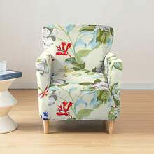 1pc Printed Stretch Five-Piece Chair Cover, Single Seat, Dust-Proof, Suitable For Living Room & Bedroom Sofa, All Seasons - Multicolor - View 9