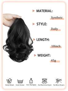 儿童卷发假发短马尾卷发短自然发爪夹梨花卷低辫子接发适合儿童日常佩戴节日