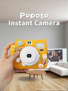 Popoto Instant Camera, Compatible With Mini Instant Film, Includes 10 Sheets Of Film, 5 Shooting Modes For Various Scenes, Center-Axis Viewfinder, Compact And Stylish, Instant Photo Printing (Batteries Not Included) - Camera + Film + Silicone Protective Case - View 9