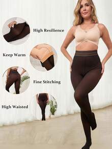 Woman Thermal Tights Sexy Translucent Fleece Leggings Pantyhose Slim Winter Warm Thick Velvet Stockings Female Streetwear Pants